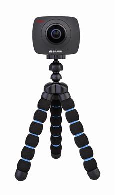 BRAUN Champion 360 - 360° Vollbild Action Kamera mit Super Weitwinkel Objektiv und Unterwassergeh&auml;use