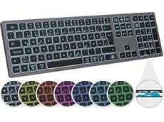 GeneralKeys Funk-Tastatur, farbige Beleuchtung, Slim, Scissor-Tasten, Akku, 2,4GHz: Den PC oder Laptop bequem per Funk steuern - auch im Dunkeln
